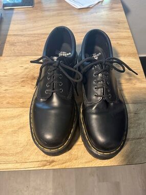 Dr. Martens Black 5-Eye Derby with Yellow Stitching